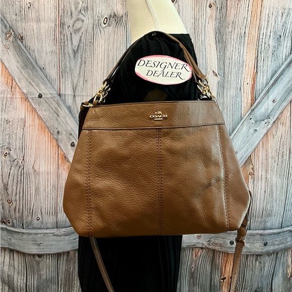 Authentic COACH Small Lexy Pebbled Leather Shoulder Bag EUC! # 23537 Saddle - Picture 2 of 12